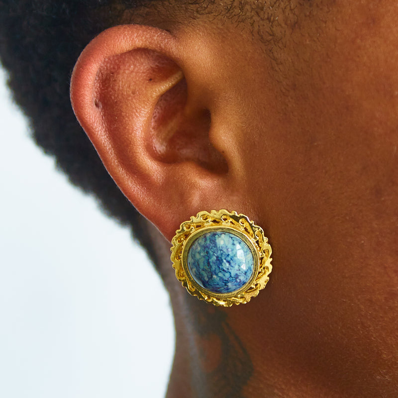 vintage marble earring