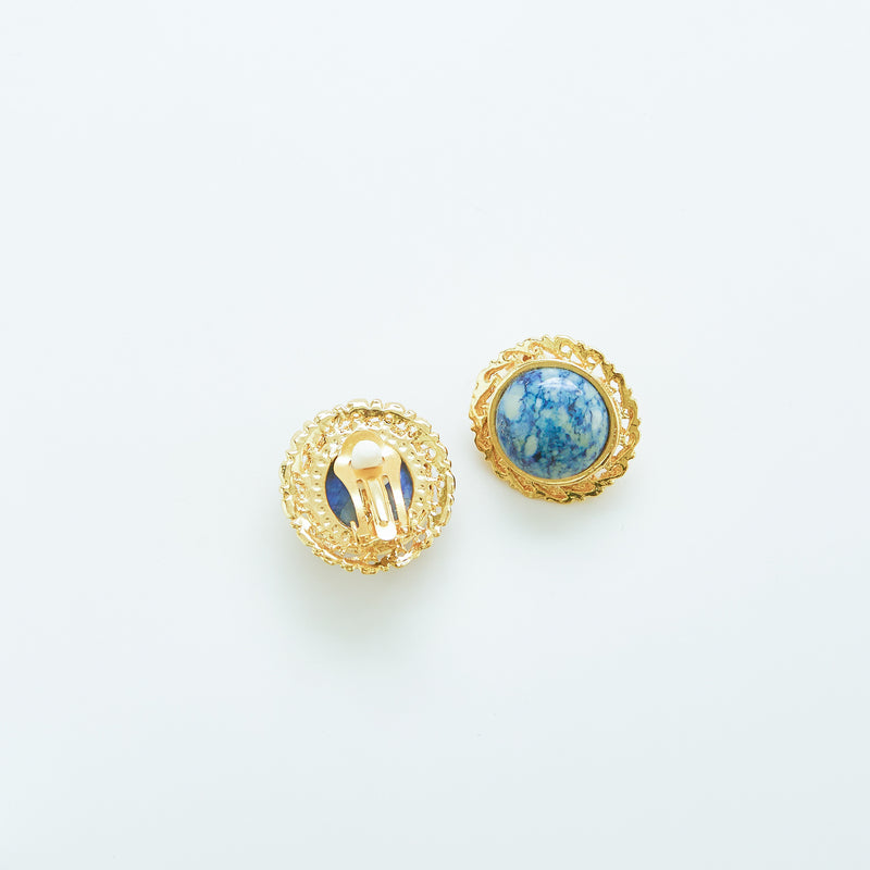 Vintage Blue Marble Earrings – Admiral Row
