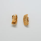 Vintage Gold Etched Curve Earrings