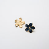 Vintage Navy Flower Earrings