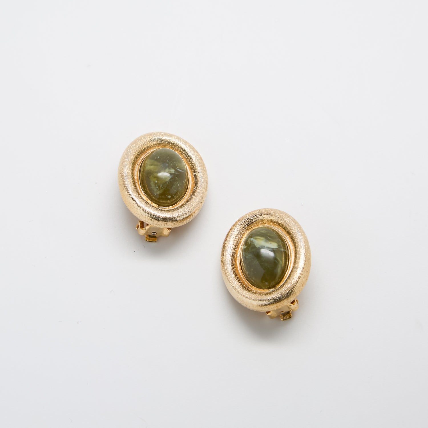Vintage Jade Cameo Earrings