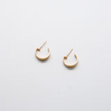 Vintage Etched Gold Mini Hoop Earrings