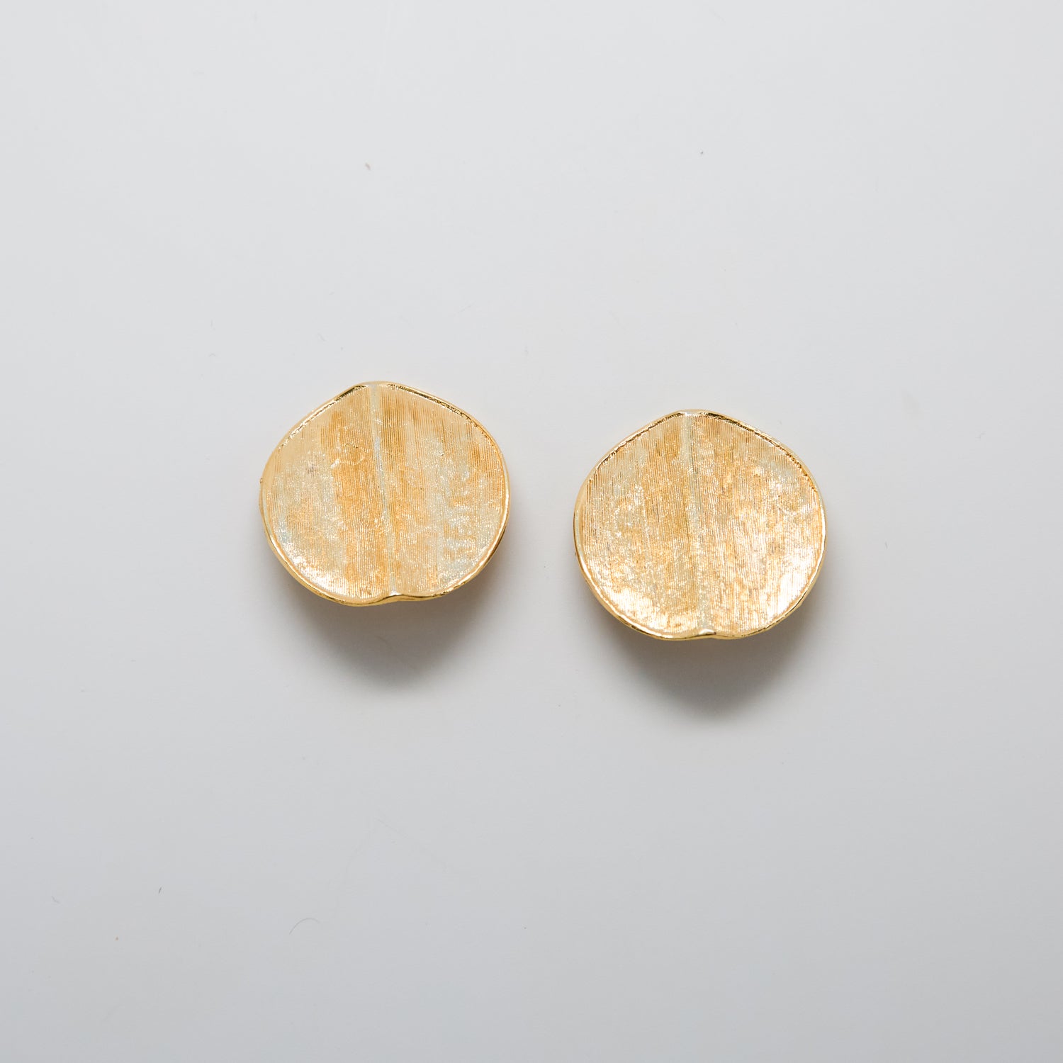 Vintage Gold Textured Circle Earrings