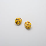 Vintage Yellow Enamel Earrings
