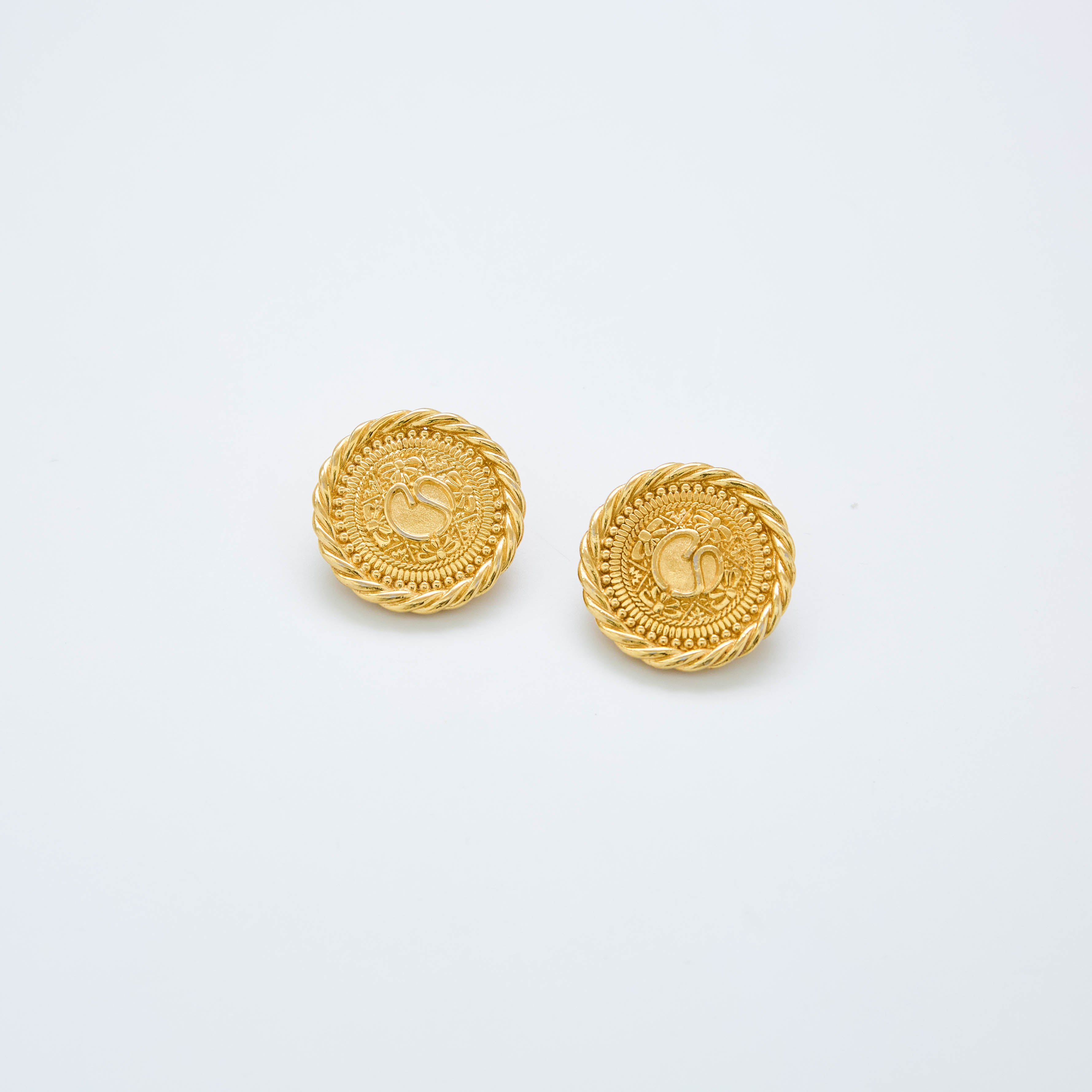 Vintage St. John Gold Coin Earrings
