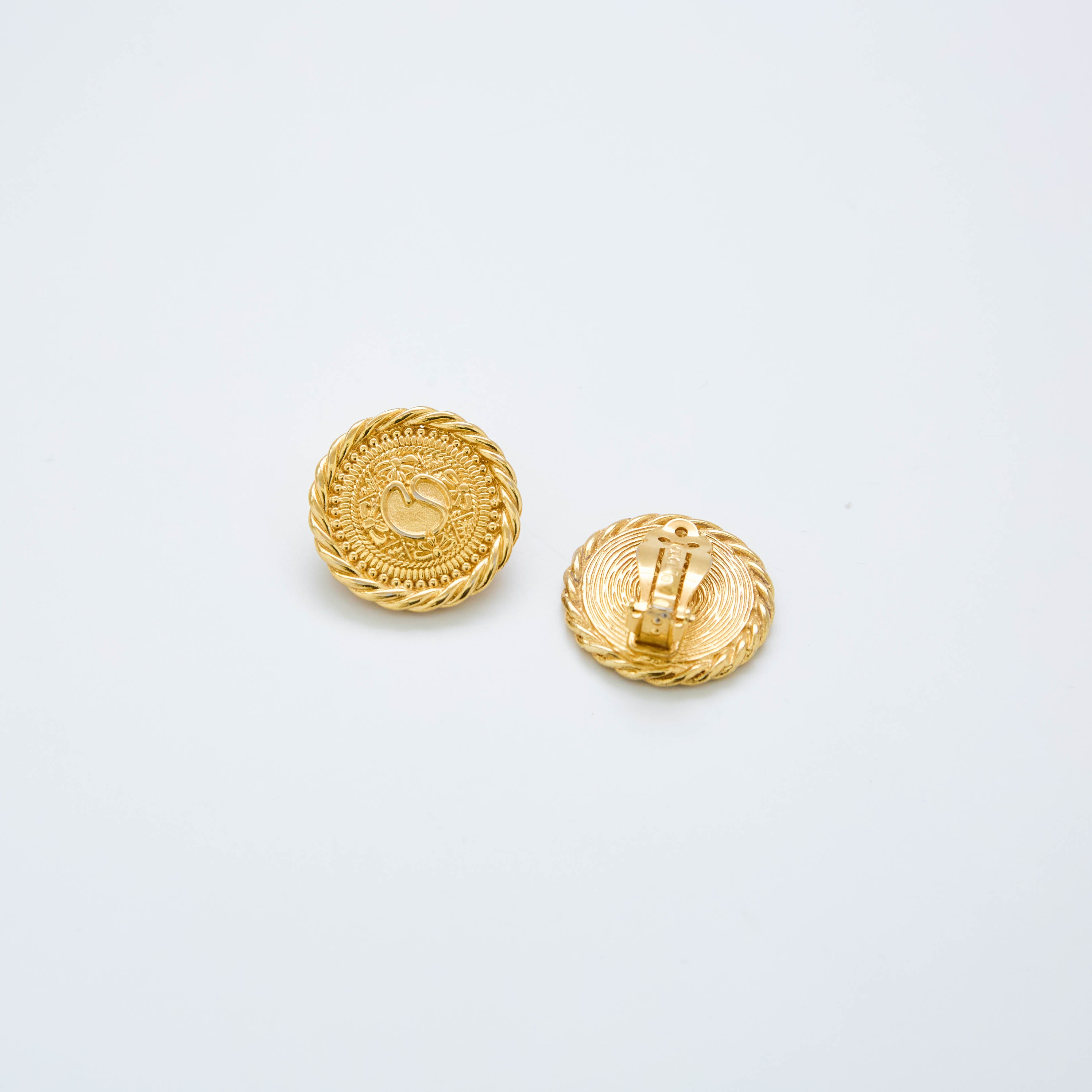 Vintage St. John Gold Coin Earrings