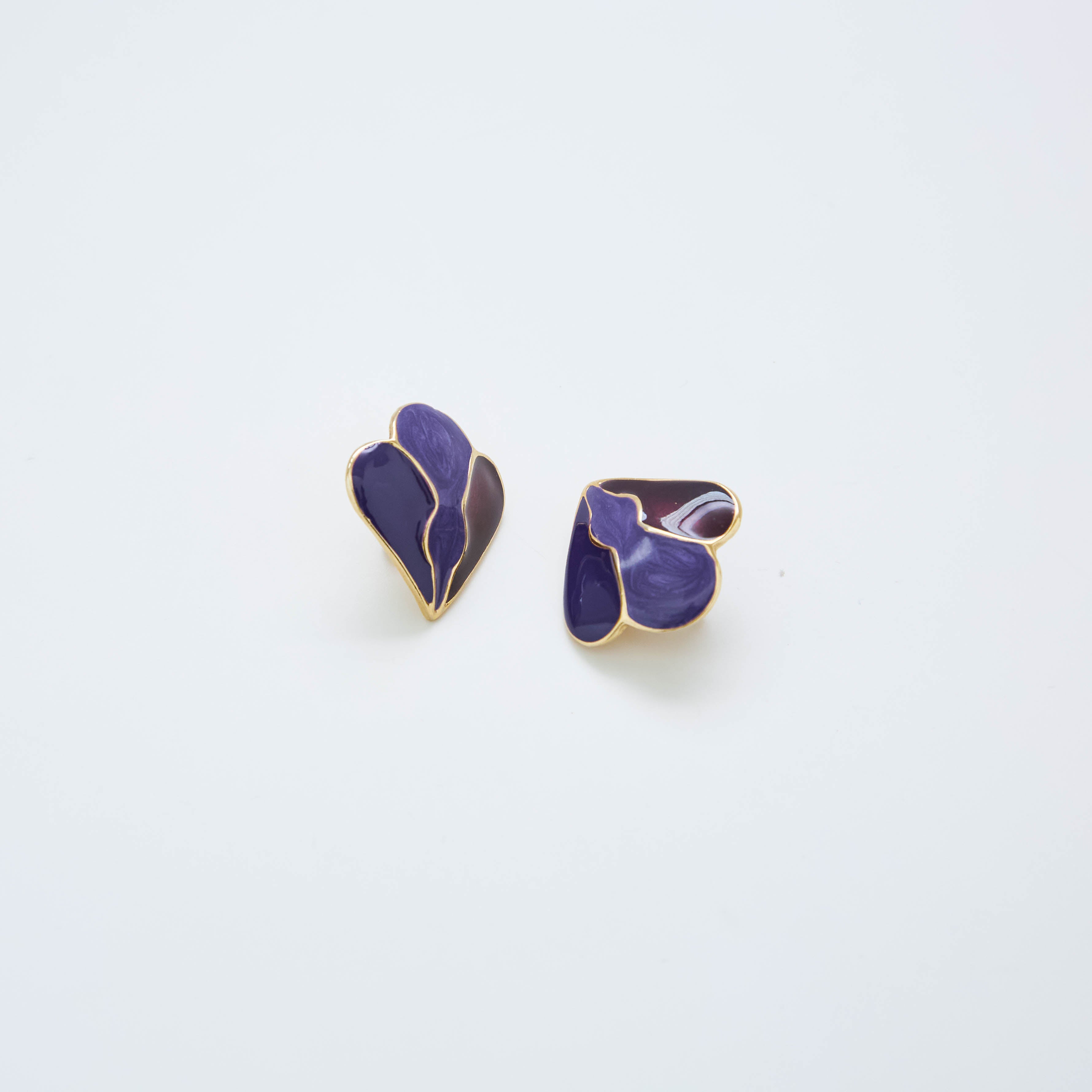 Vintage Purple Scalloped Petal Earrings