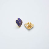 Vintage Purple Scalloped Petal Earrings