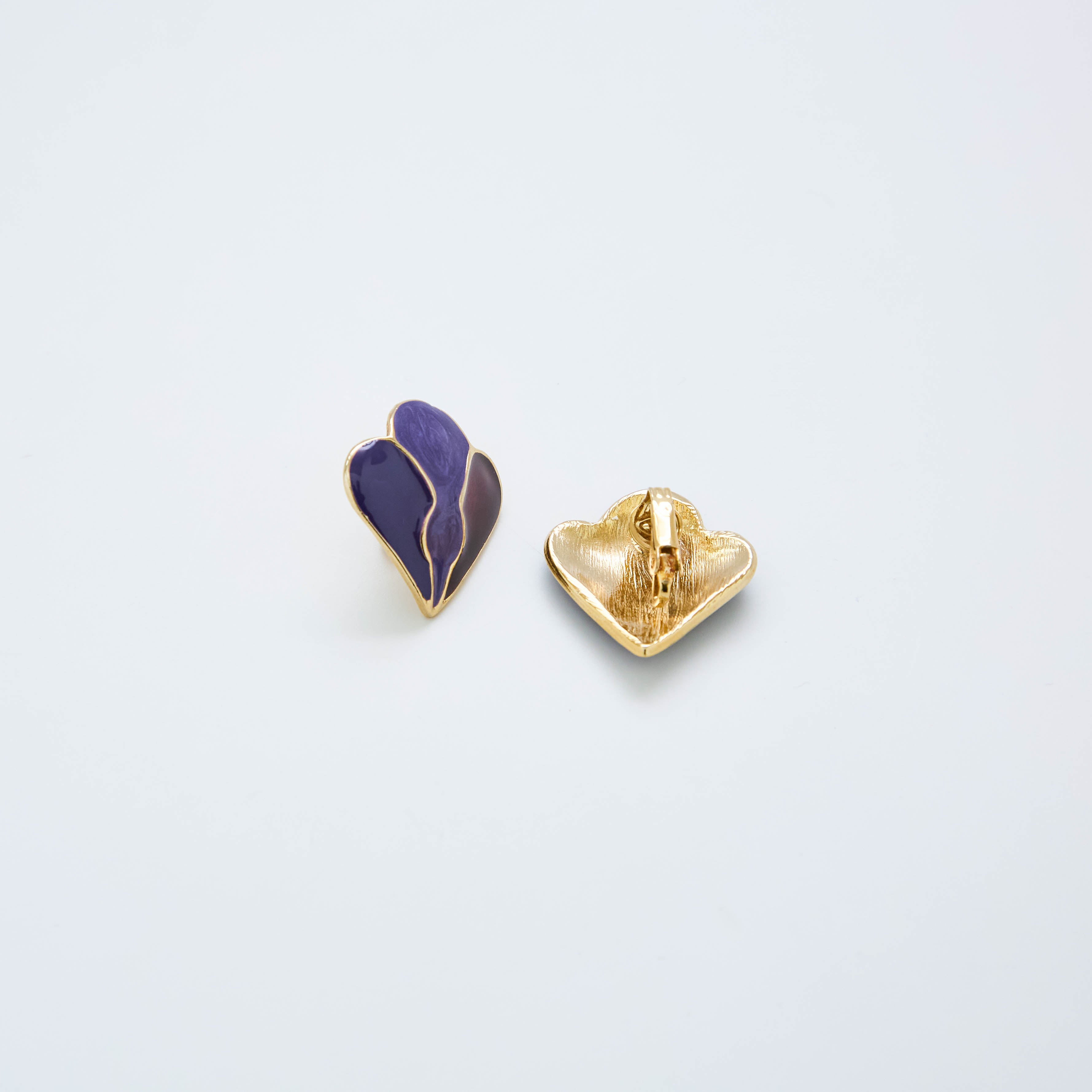 Vintage Purple Scalloped Petal Earrings