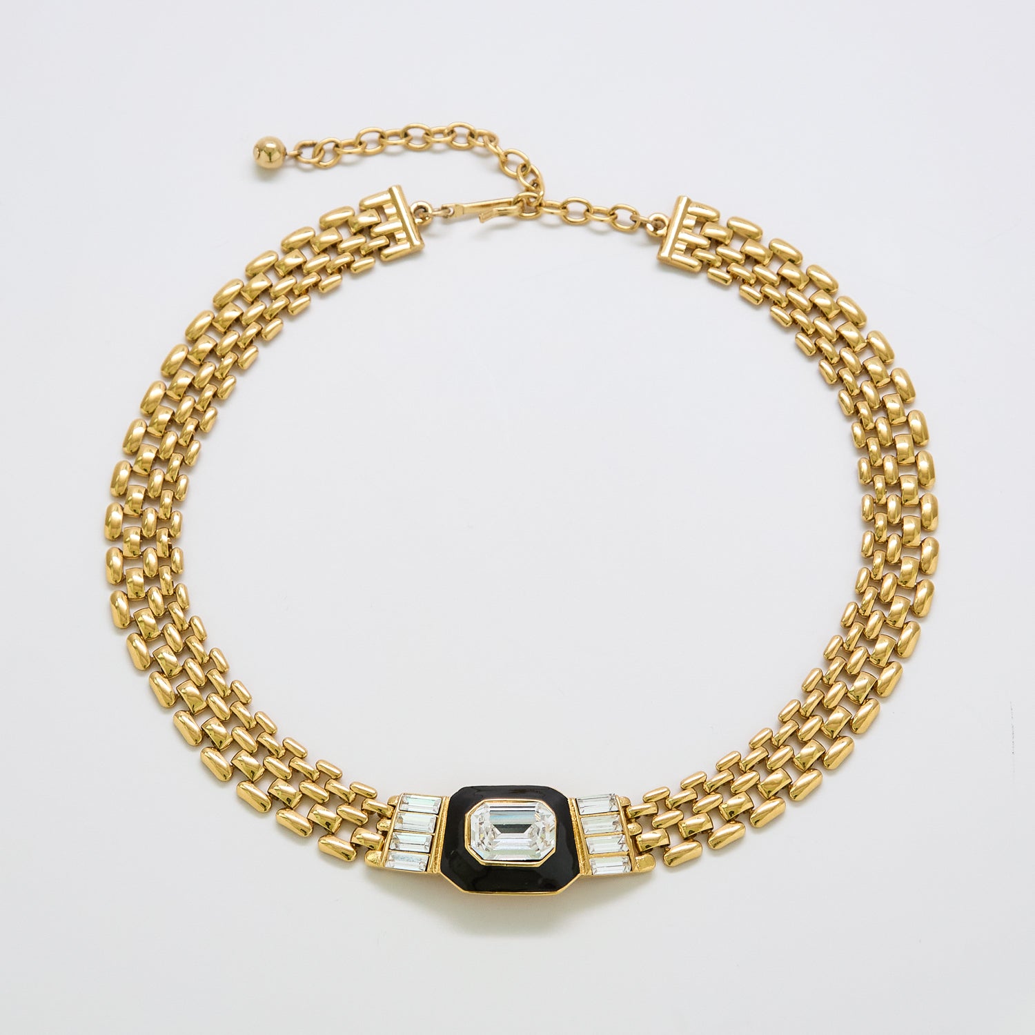 Vintage Napier Gold Pave Statement Necklace