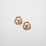 Vintage Napier Gold and Pearl Knot Earrings