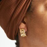 Vintage Givenchy Gold Link Half Hoop Earrings