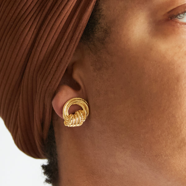 Vintage Gold Twisted Loop Earrings