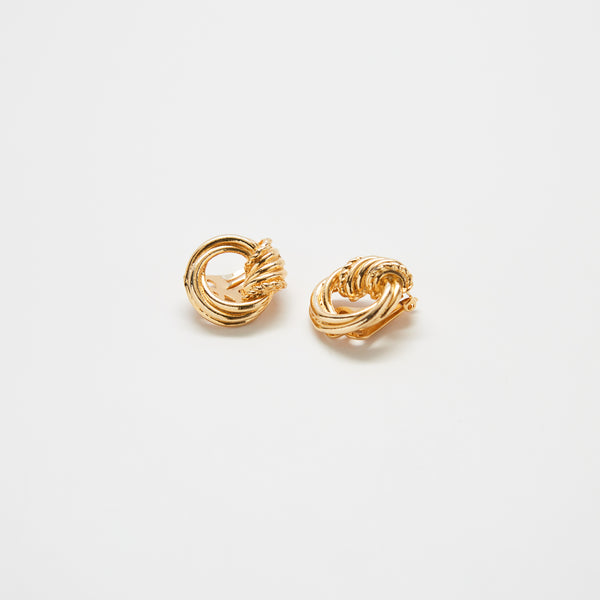 Vintage Gold Twisted Loop Earrings