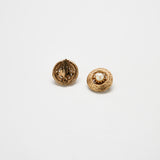 Vintage Gold and Pearl Textured Clip-on Earrings