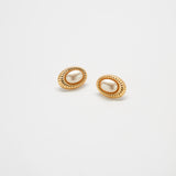 Vintage Pearl Cameo Earrings
