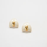 Vintage P.E.P. Gold and White Earrings