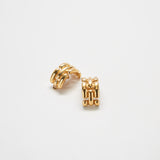 Vintage Givenchy Gold Link Half Hoop Earrings