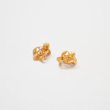 Vintage Gold Scalloped Clip-on Earrings