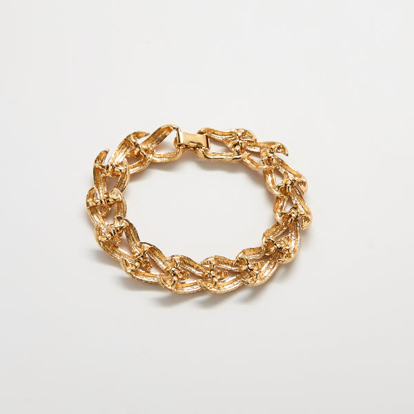 Vintage Gold Textured Braid Bracelet