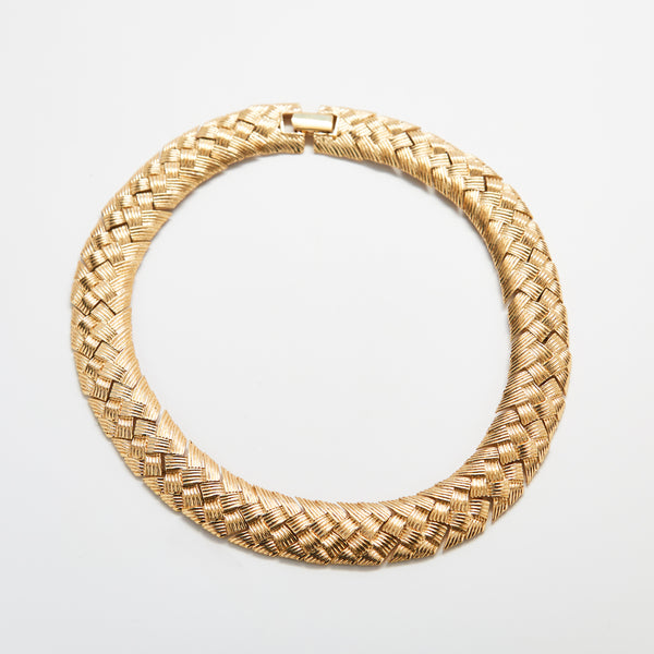 Vintage Napier Gold Woven Statement Necklace