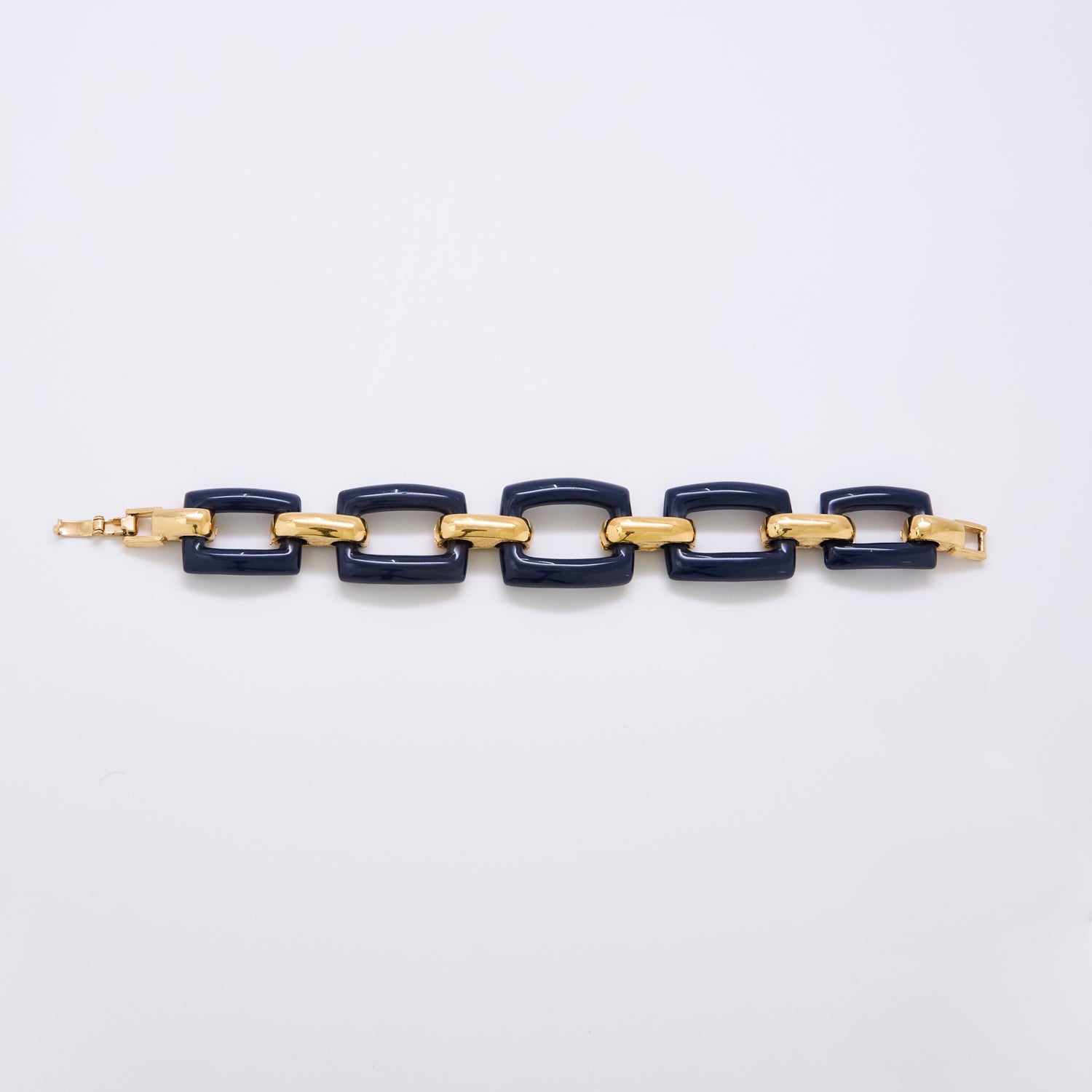 Vintage Monet Chunky Blue and Gold Bracelet