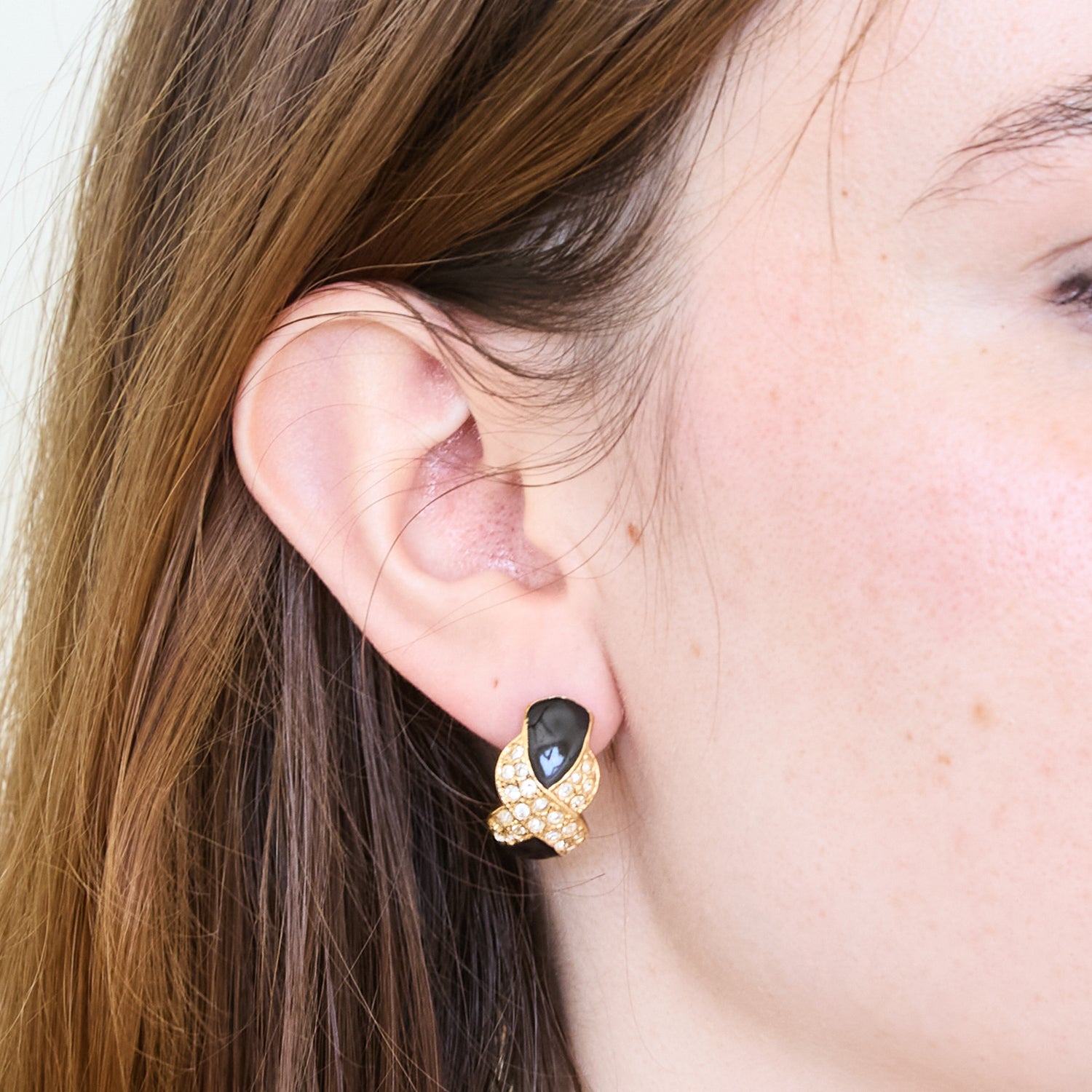 Vintage Roman Pave Earrings