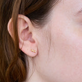 Gold Pearl Bar Earrings