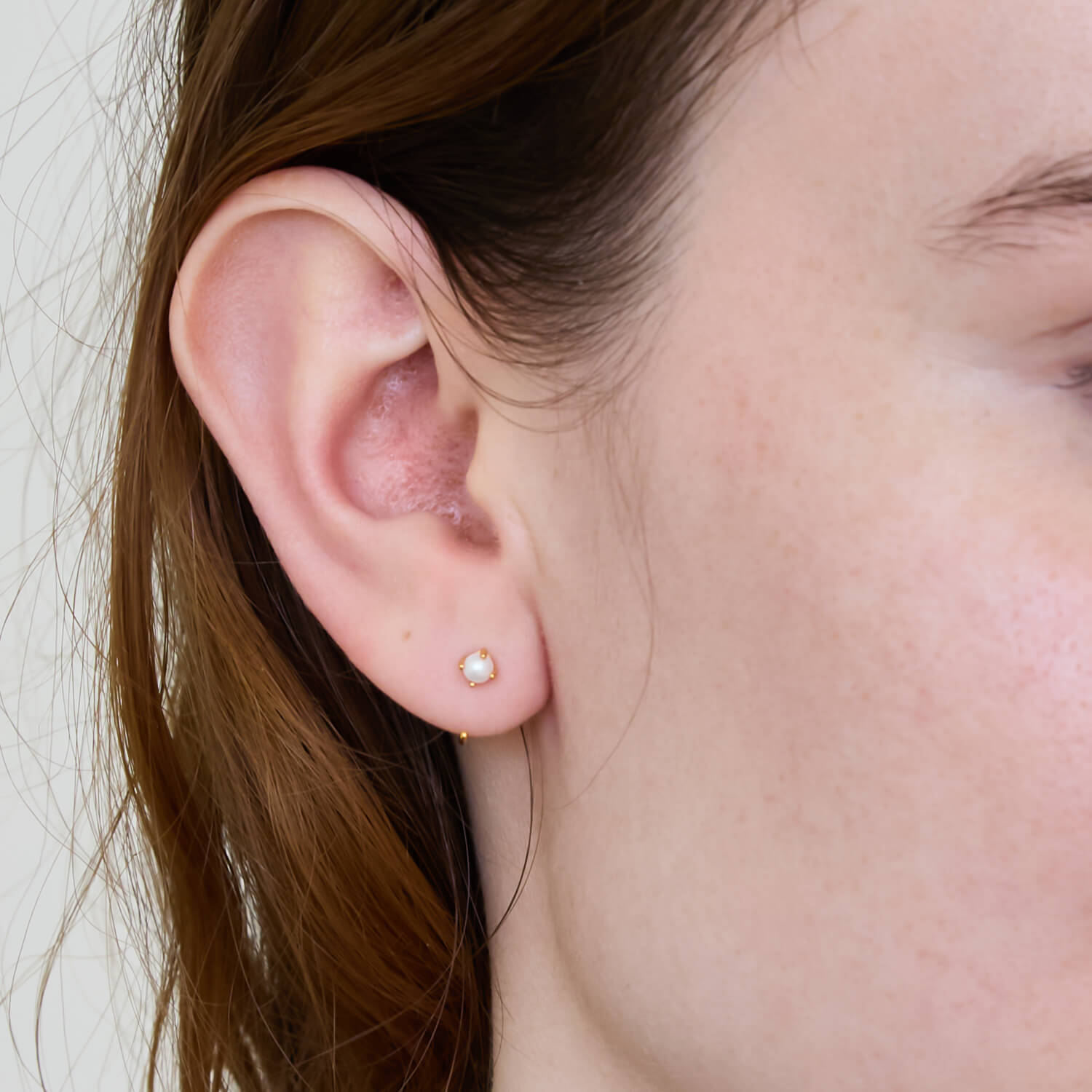 Pearl Gold Open Hoop Earrings