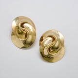 Vintage Gold Circle Door Knocker Earrings