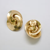 Vintage Gold Circle Door Knocker Earrings