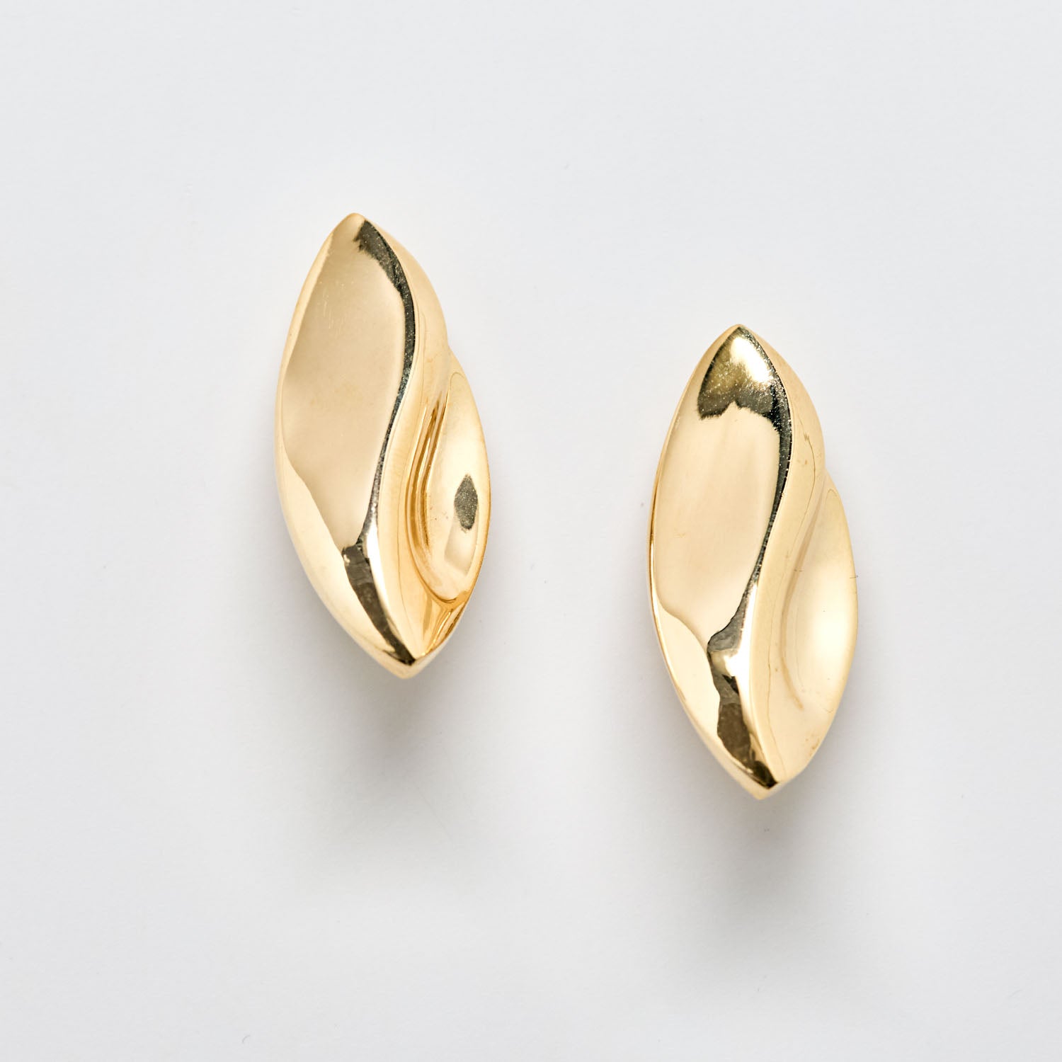 Vintage Gold Sculptural Clip-On Earrings - Admiral Row