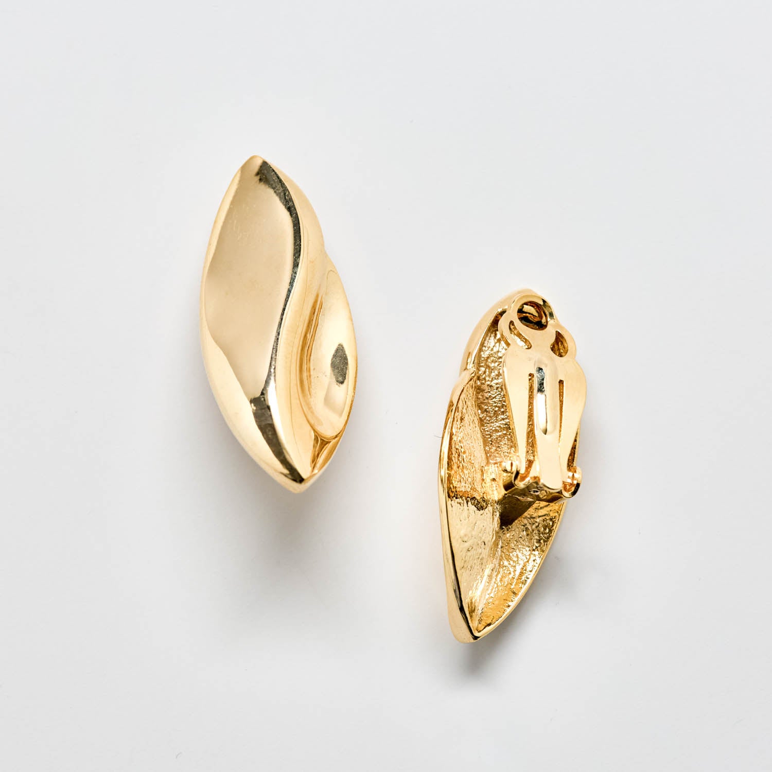 Vintage Gold Sculptural Clip-On Earrings - Admiral Row