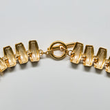 Vintage Jewel-Tone Link Statement Necklace
