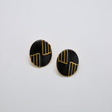 Vintage Napier Black Art Deco Oval Earrings