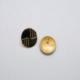 Vintage Napier Black Art Deco Oval Earrings