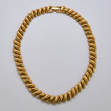 Vintage Napier Brushed Gold Dome Statement Necklace