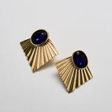 Vintage Sapphire Fan Earrings - Admiral Row