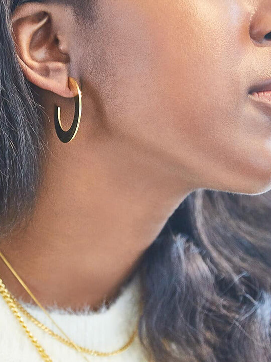 Small Gold Flat Hoop Earrings | Admiral Row