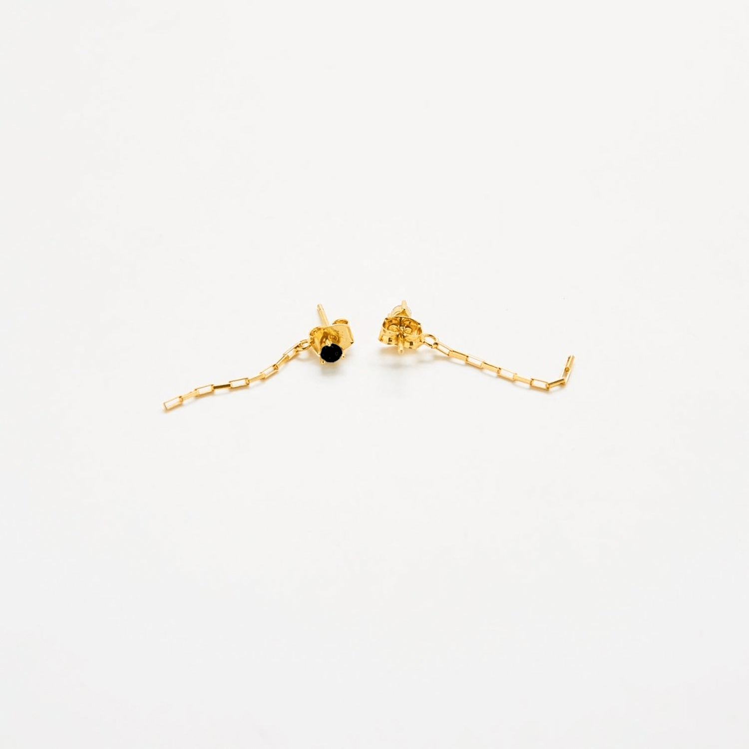 Black CZ Chain Jacket Earrings - Admiral Row