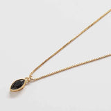 Black CZ Teardrop Dainty Necklace - Admiral Row