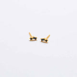 Black Geo Baguette Gold Studs - Admiral Row