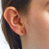 Black Geo Baguette Gold Studs - Admiral Row