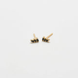 Black Triple Baguette Gold Studs - Admiral Row