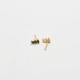 Black Triple Baguette Gold Studs - Admiral Row