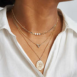 Cross Gold Medallion Necklace - Admiral Row