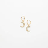 CZ Crescent Moon Huggie Earrings - Admiral Row