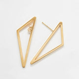 Double-Sided Gold Geometric Triangle Earrings - Admiral Row
