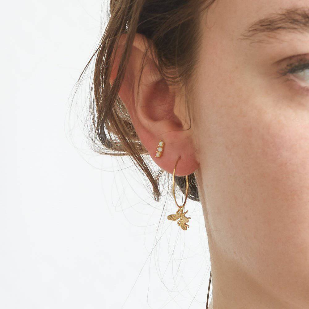 Gold Bee Hoop Drop Earrings - Admiral Row