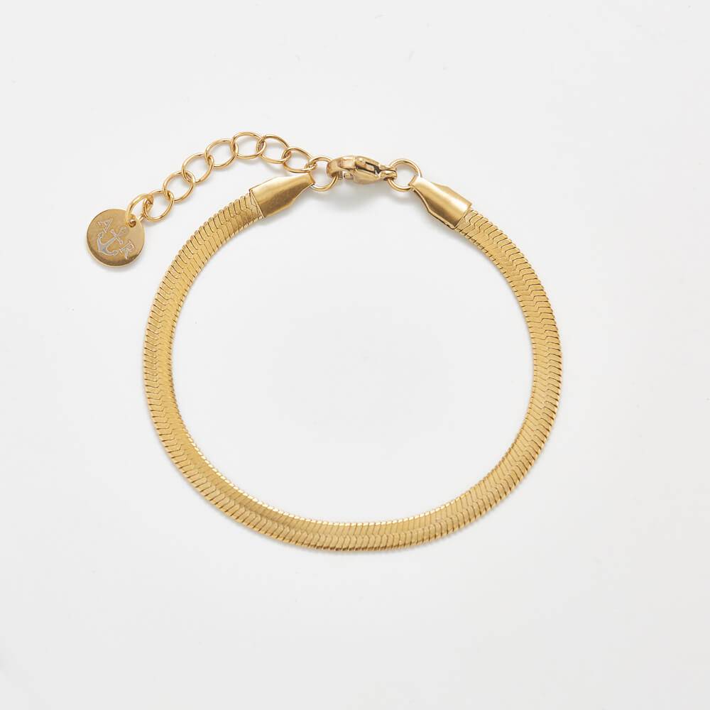 Gold Herringbone Bracelet - Admiral Row